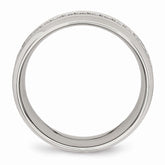 Sophia Jewelers Stainless Steel Wedding Band with Cubic Zirconia Elegant Polished Design